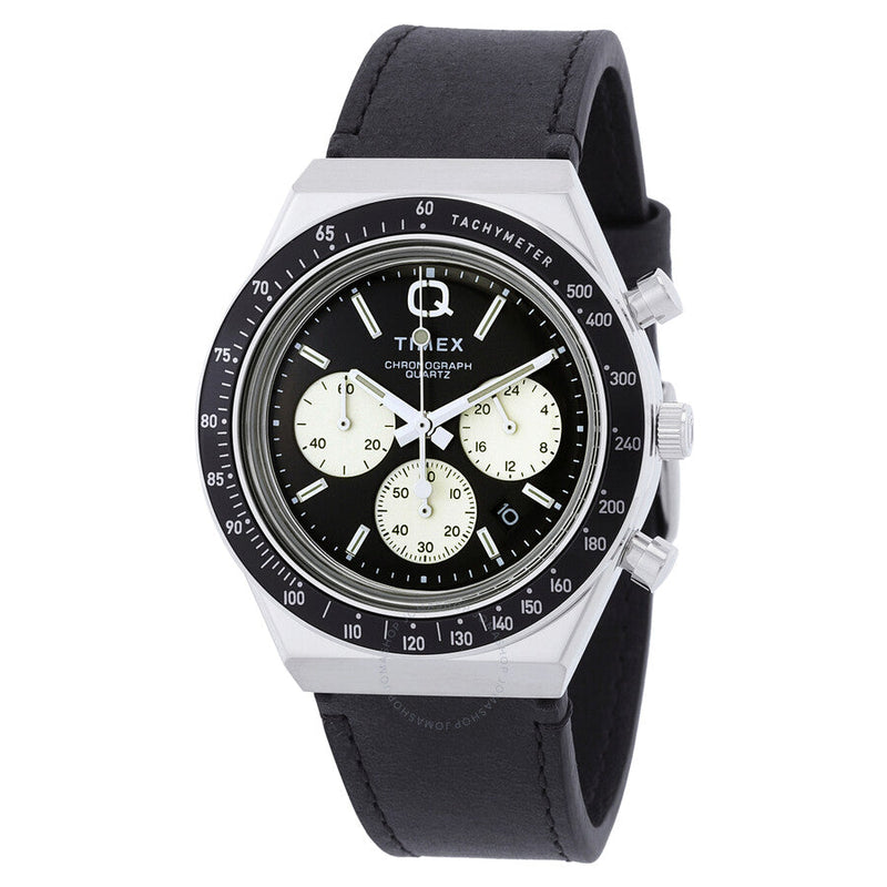 Timex Q Chronograph Quartz Black Dial Men's Watch TW2V42700 - The Watches Men & Co