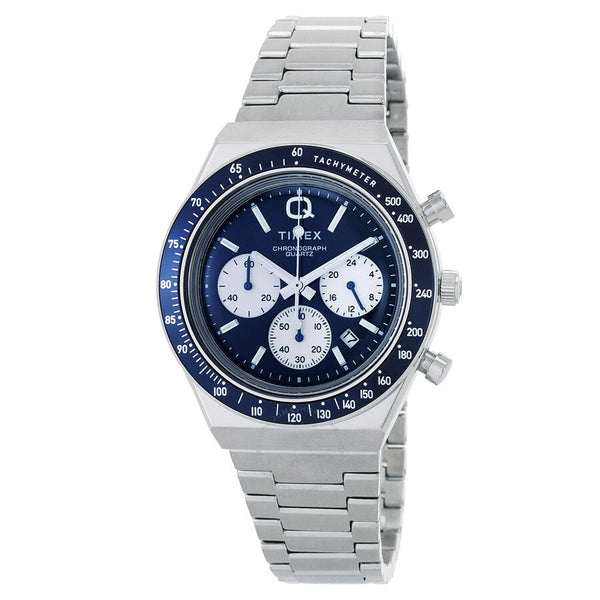 Timex Q Timex Chronograph Quartz Blue Dial Men's Watch TW2W51600 - The Watches Men & Co