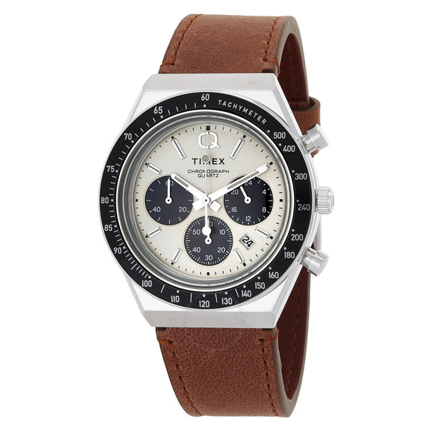 Timex Q Chronograph Quartz Cream Dial Men's Watch TW2V42800 - The Watches Men & Co