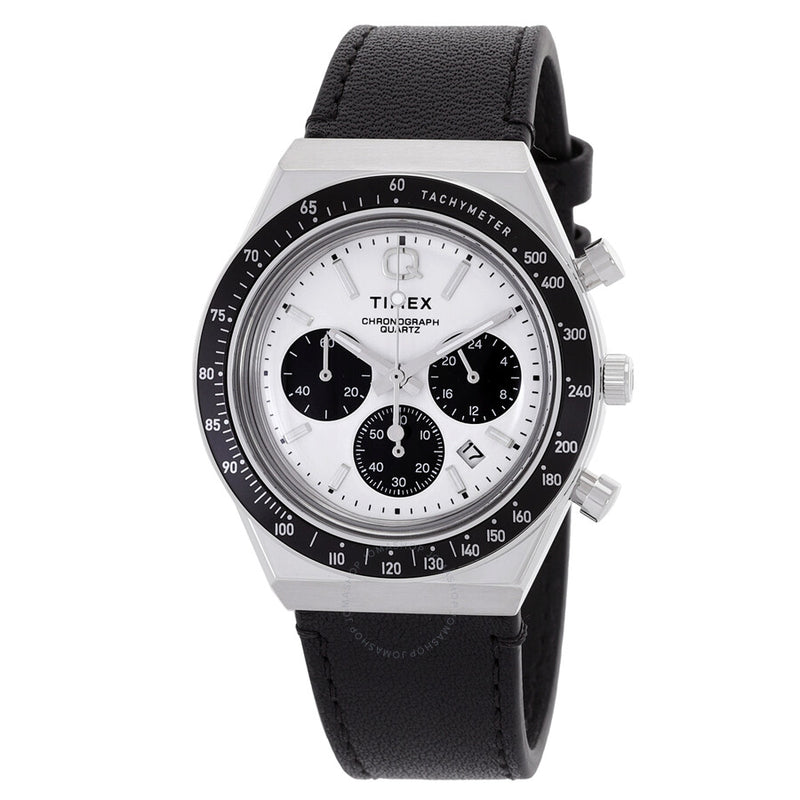 Timex Q Chronograph Quartz White Dial Men's Watch TW2W53400 - The Watches Men & Co