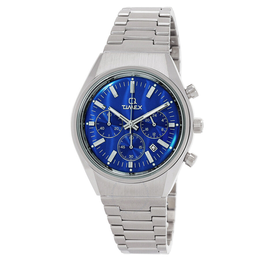 Timex Q Falcon Eye Chronograph Quartz Blue Dial Men's Watch TW2W33700 - The Watches Men & Co