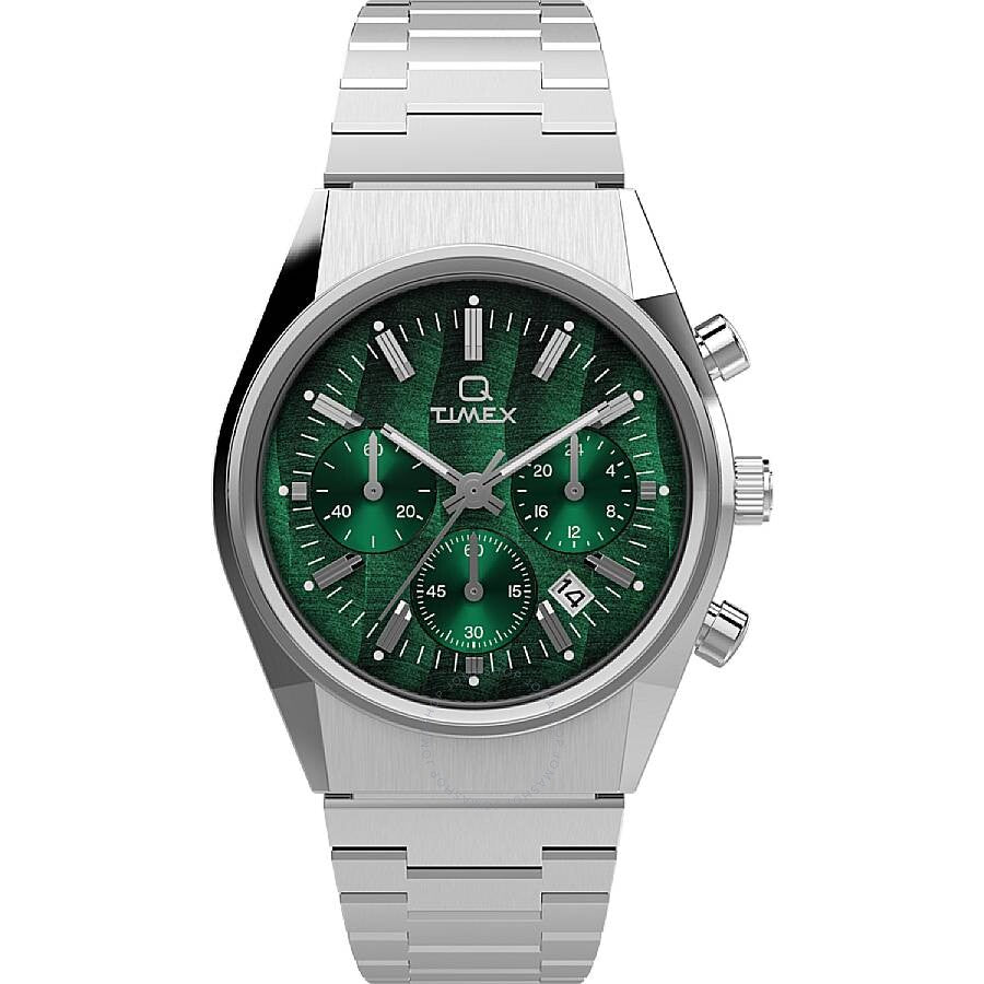 Timex Q Falcon Eye Chronograph Quartz Green Dial Men's Watch TW2W33600 - The Watches Men & Co