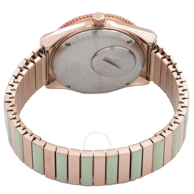 Timex Q Timex Malibu Quartz Green Dial Ladies Watch TW2V38700VQ - The Watches Men & Co #3