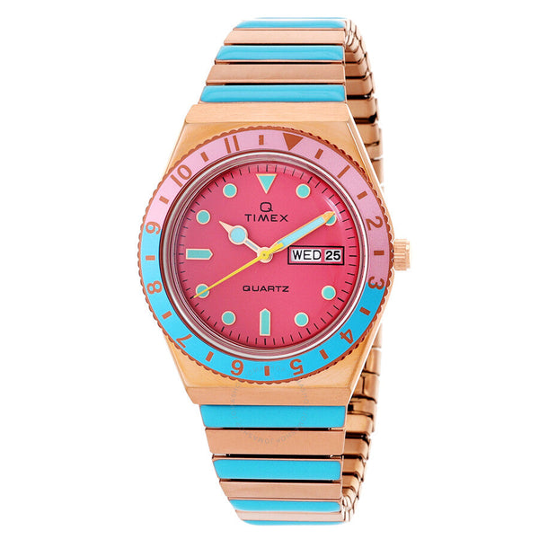 Timex Q Timex Malibu Quartz Pink Dial Ladies Watch TW2U81500 - The Watches Men & Co