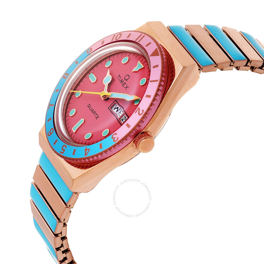 Timex Q Timex Malibu Quartz Pink Dial Ladies Watch TW2U81500 - The Watches Men & Co #2