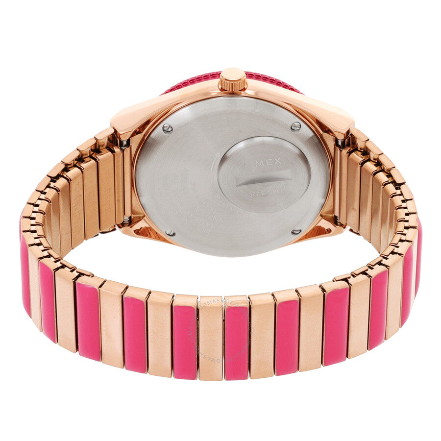 Timex Q Timex Quartz Pink Dial Expansion Band Ladies Watch TW2W41000 - The Watches Men & Co #3