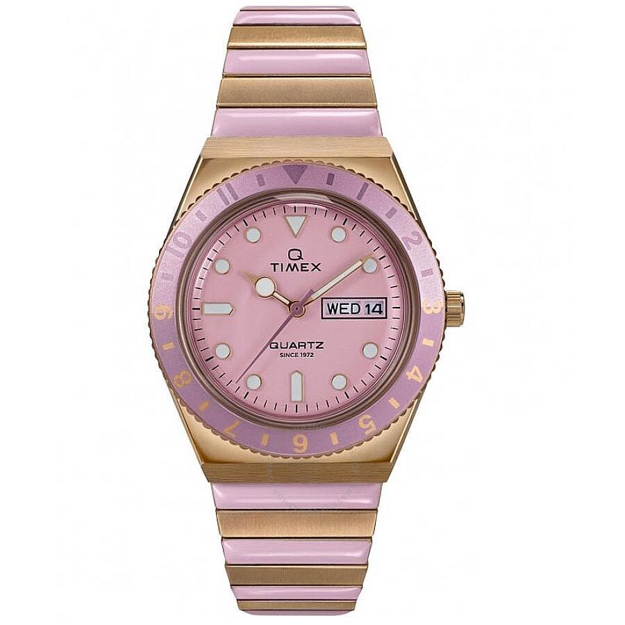 Timex Q Timex Quartz Pink Dial Ladies Watch TW2W87600VQ - The Watches Men & Co