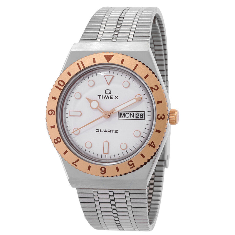 Timex Q Quartz Silver Dial Ladies Watch TW2U95600VQ - The Watches Men & Co