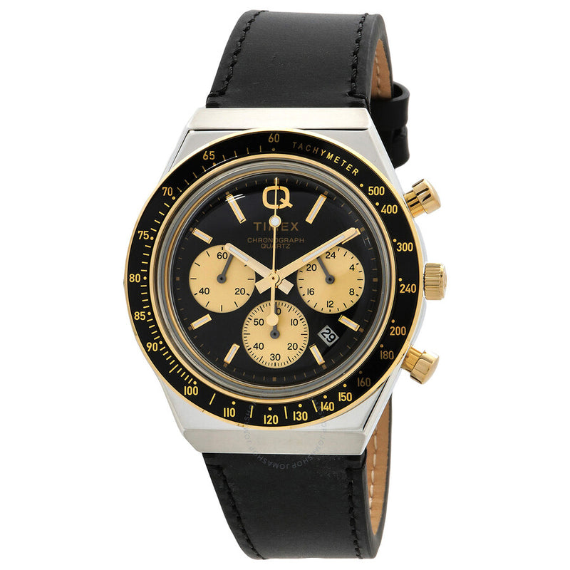 Timex Q Timex Chronograph Quartz Black Dial Men's Watch TW2W64300 - The Watches Men & Co