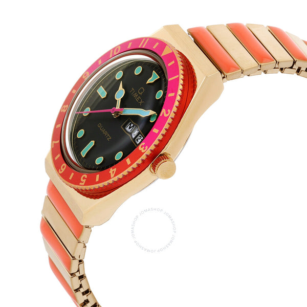 Timex Q Timex Malibu Quartz Black Dial Ladies Watch TW2U81600 - The Watches Men & Co #2