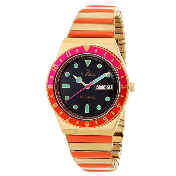 Timex Q Timex Malibu Quartz Black Dial Ladies Watch TW2U81600 - The Watches Men & Co