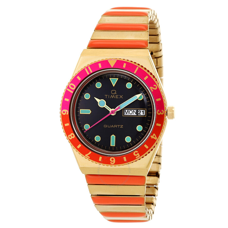Timex Q Timex Malibu Quartz Black Dial Ladies Watch TW2U81600 - The Watches Men & Co