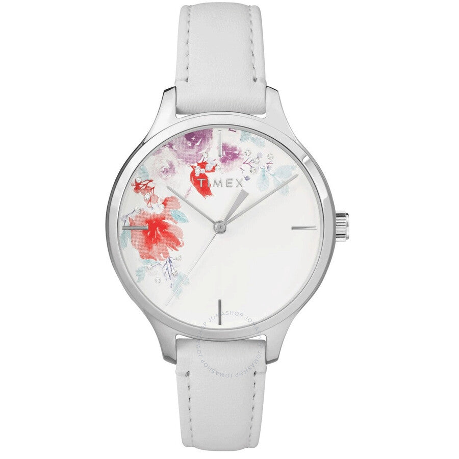 Timex Quartz White Dial Ladies Crystal Bloom Watch TW2R66800 - The Watches Men & Co
