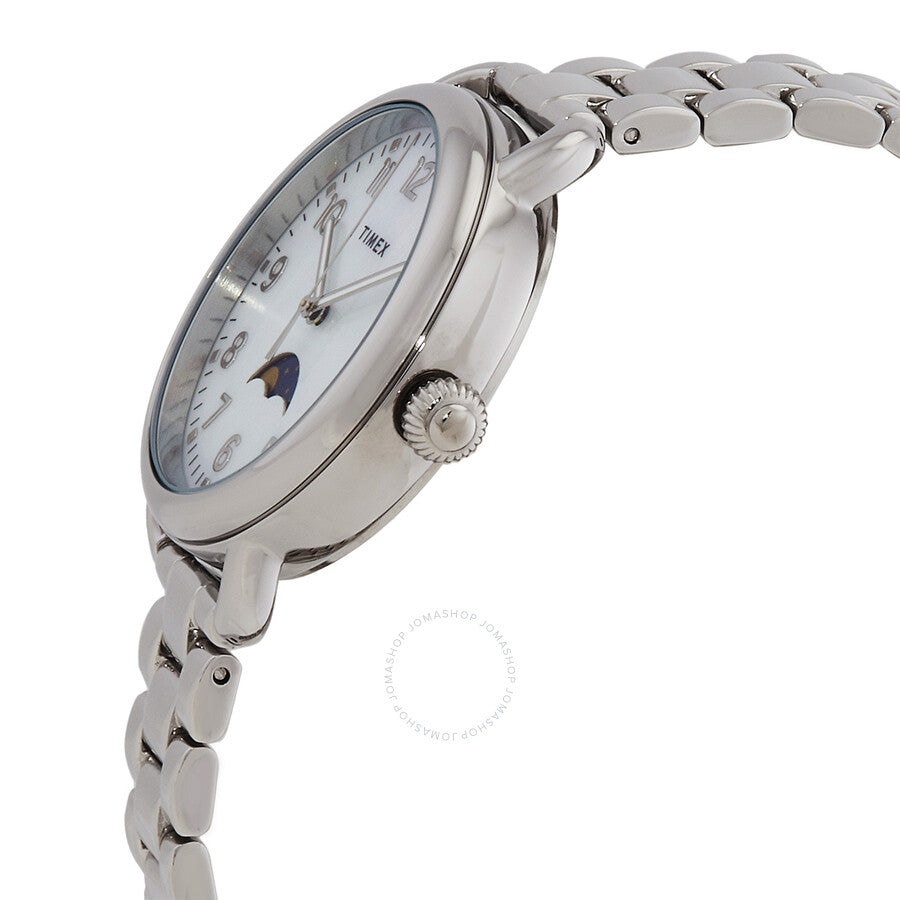 Timex Standard Moonphase Quartz Mother of Pearl Dial Ladies Watch TW2U98300 - The Watches Men & Co #2