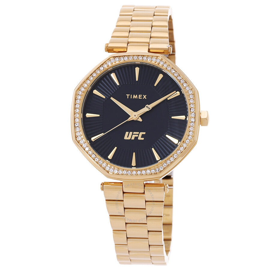 Timex UFC Jewel Quartz Crystal Black Dial Ladies Watch TW2V83100 - The Watches Men & Co