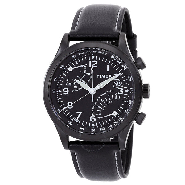 Timex Waterbury Chronograph GMT Quartz Black Dial Men's Watch TW2W48000 - The Watches Men & Co