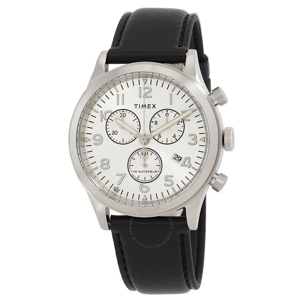 Timex Waterbury Traditional Chronograph Quartz Silver Dial Men's Watch TW2W48100 - The Watches Men & Co