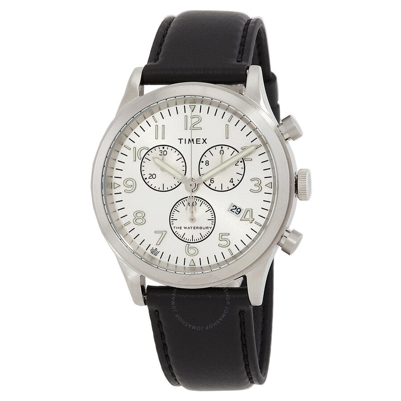 Timex Waterbury Traditional Chronograph Quartz Silver Dial Men's Watch TW2W48100 - The Watches Men & Co