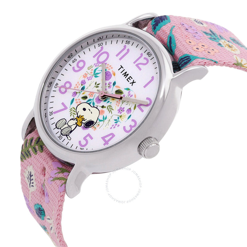 Timex Weekender X Peanuts Quartz White Dial Ladies Watch TW2V77800 - The Watches Men & Co #2
