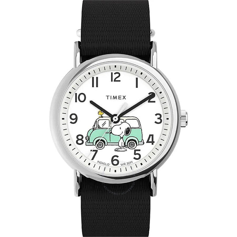 Timex Weekender x Peanuts Van Quartz White Dial Watch TW2Y11800JT - The Watches Men & Co