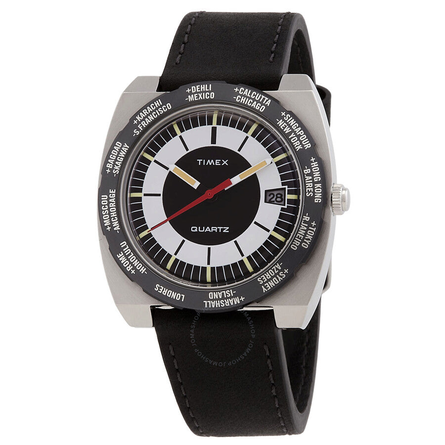 Timex World Time Reissue Quartz Black Dial Men's Watch TW2V69500 - The Watches Men & Co