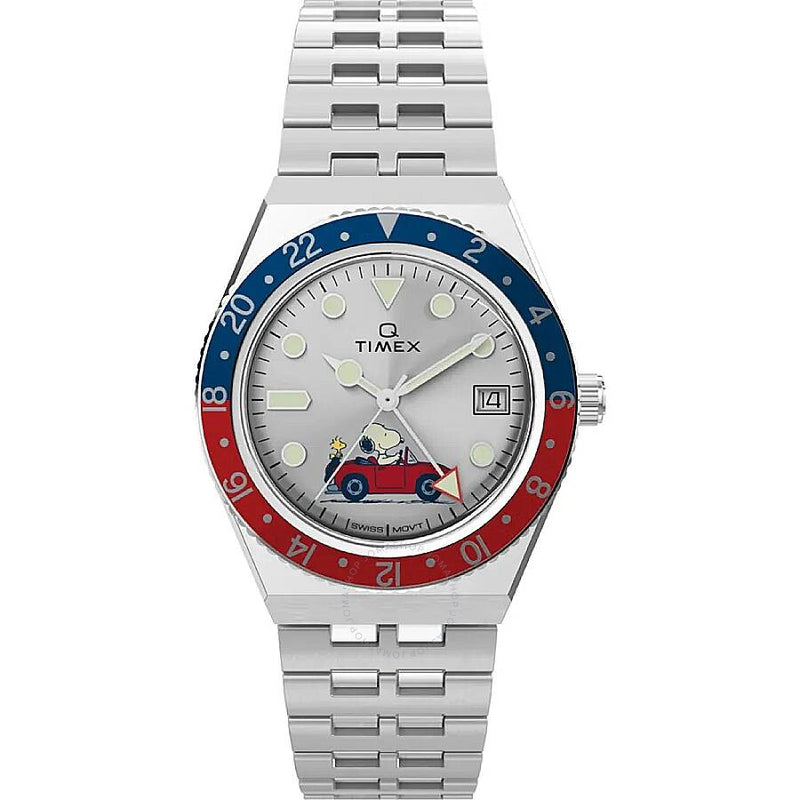 Timex X Peanuts GMT Quartz Silver Dial Men's Watch TW2W83300VQ - The Watches Men & Co