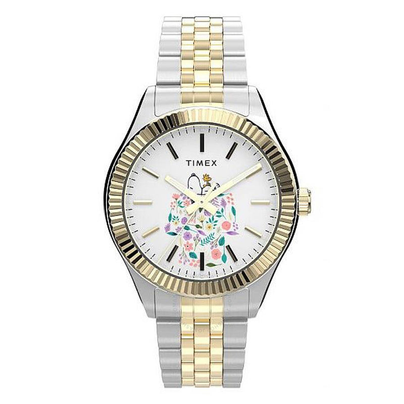 Timex X Peanuts Legacy In Bloom Quartz White Dial Ladies Watch TW2W95100VQ - The Watches Men & Co