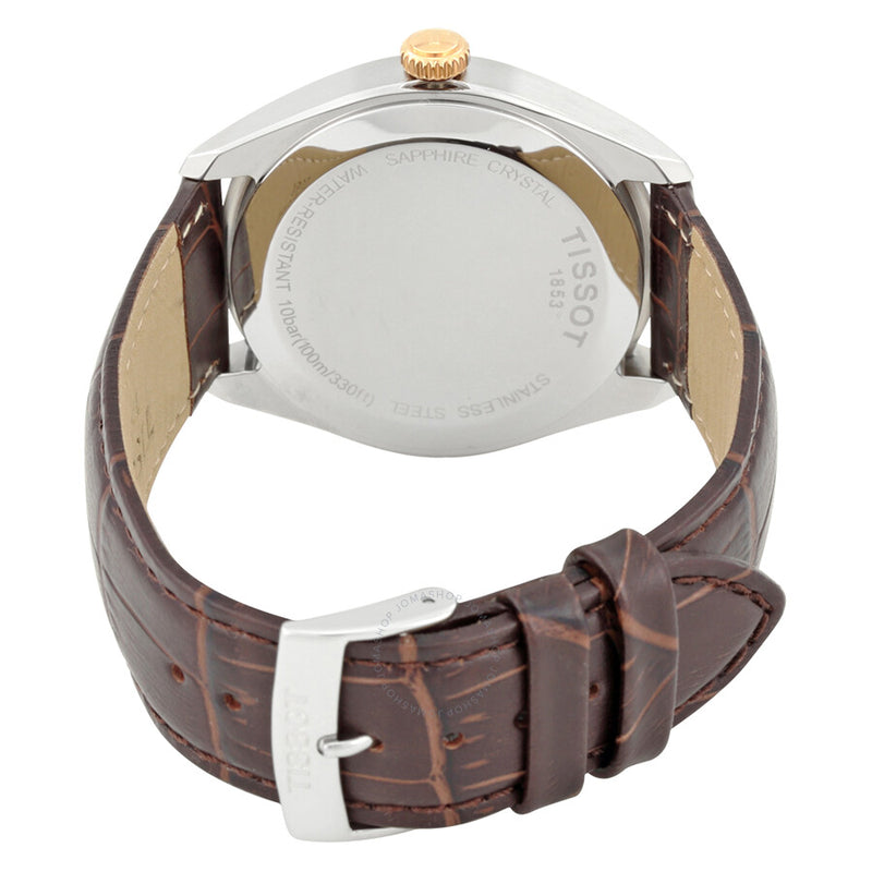 Tissot PR100 Silver Dial Brown Leather Men's Watch T1014102603100 - The Watches Men & Co #3