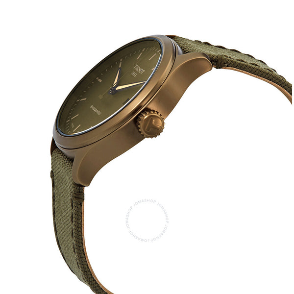Tissot Automatic Kaki Dial Khaki Textile Men's Watch T1164073709100 - The Watches Men & Co #2
