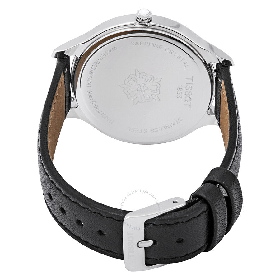 Tissot Bella Ora caseback showing stainless steel case back with Tissot logo and engraving