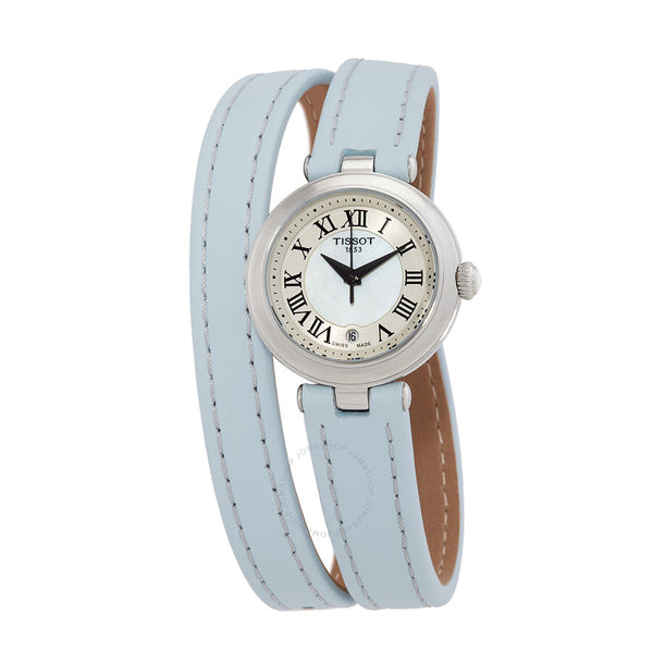 Tissot Bellissima Small Lady M Double Tour Strap Quartz White Mother of Pearl Dial Ladies Watch T126.010.16.113.01 - The Watches Men & Co