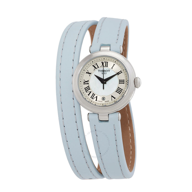 Tissot Bellissima Small Lady M Double Tour Strap Quartz White Mother of Pearl Dial Ladies Watch T126.010.16.113.01 - The Watches Men & Co