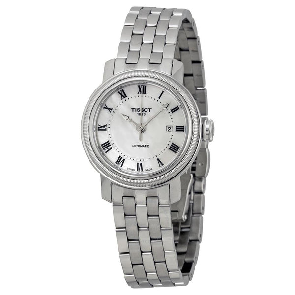 Tissot Bridgeport Automatic Mother of Pearl Dial Ladies Watch T0970071111300 - The Watches Men & Co