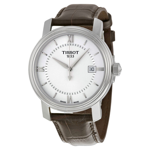 Tissot Bridgeport Quartz Silver Dial Brown Leather Men's Watch T0974101603800 - The Watches Men & Co