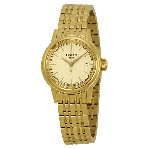 Tissot Carson Champagne Dial Yellow Gold PVD Ladies Watch T0852103302100 - The Watches Men & Co