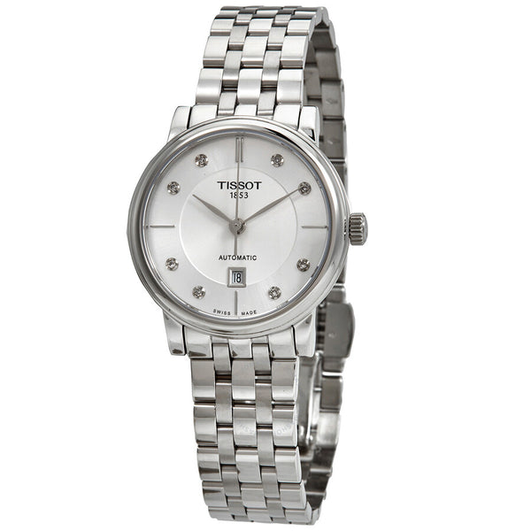 Tissot Carson Premium Automatic Diamond White Dial Ladies Watch T122.207.11.036.00 - The Watches Men & Co