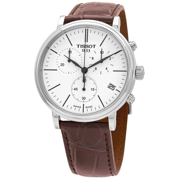 Tissot Carson Premium Chronograph Quartz White Dial Watch T122.417.16.011.00 - The Watches Men & Co