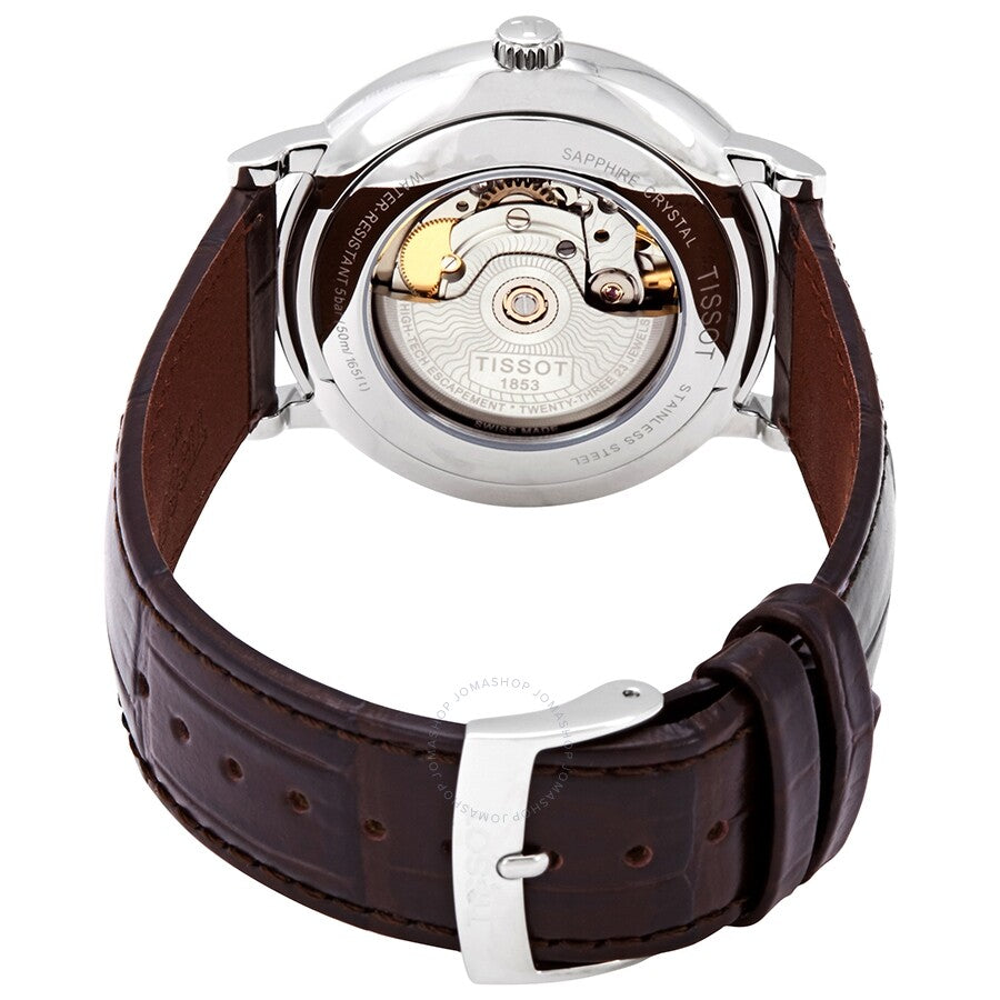 Tissot Carson Premium caseback exposing Powermatic 80 automatic movement