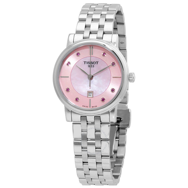 Tissot Carson Quartz Diamond Pink Mother of Pearl Dial Ladies Watch T122.210.11.159.00 - The Watches Men & Co