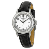 Tissot Carson White Dial Black Leather Ladies Watch T0852101601200 - The Watches Men & Co