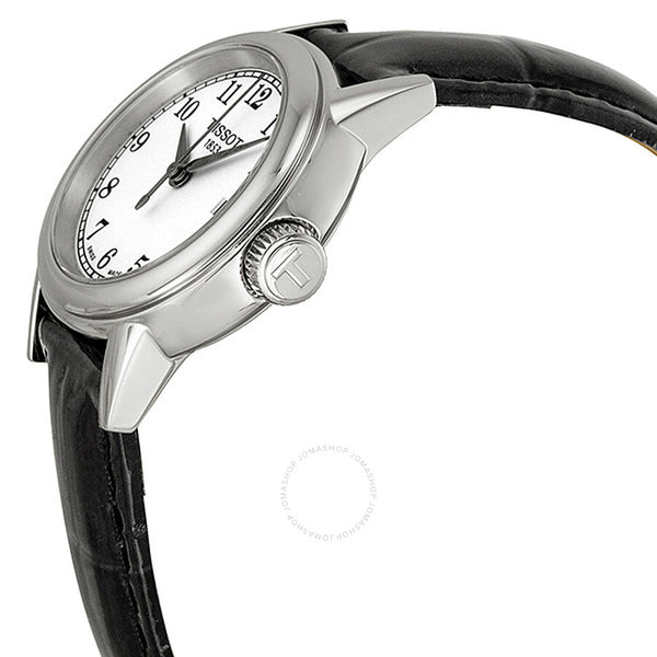 Tissot Carson White Dial Black Leather Ladies Watch T0852101601200 - The Watches Men & Co #2