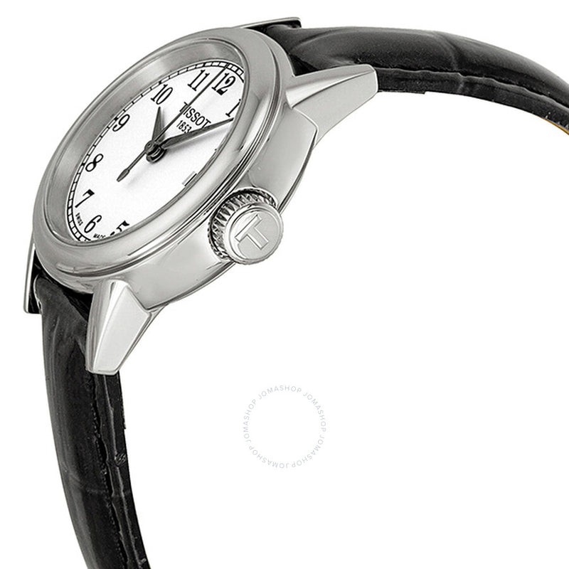 Tissot Carson White Dial Black Leather Ladies Watch T0852101601200 - The Watches Men & Co #2