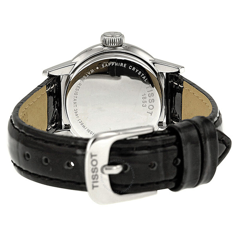 Tissot Carson White Dial Black Leather Ladies Watch T0852101601200 - The Watches Men & Co #3