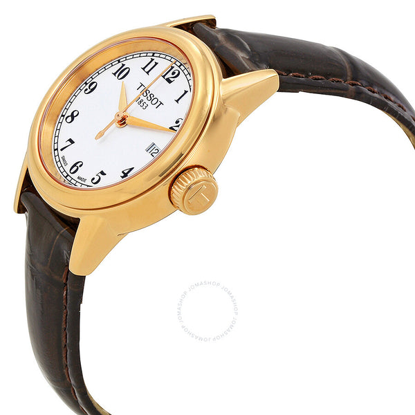 Tissot Carson White Dial Brown Leather Ladies Watch T0852103601200 - The Watches Men & Co #2
