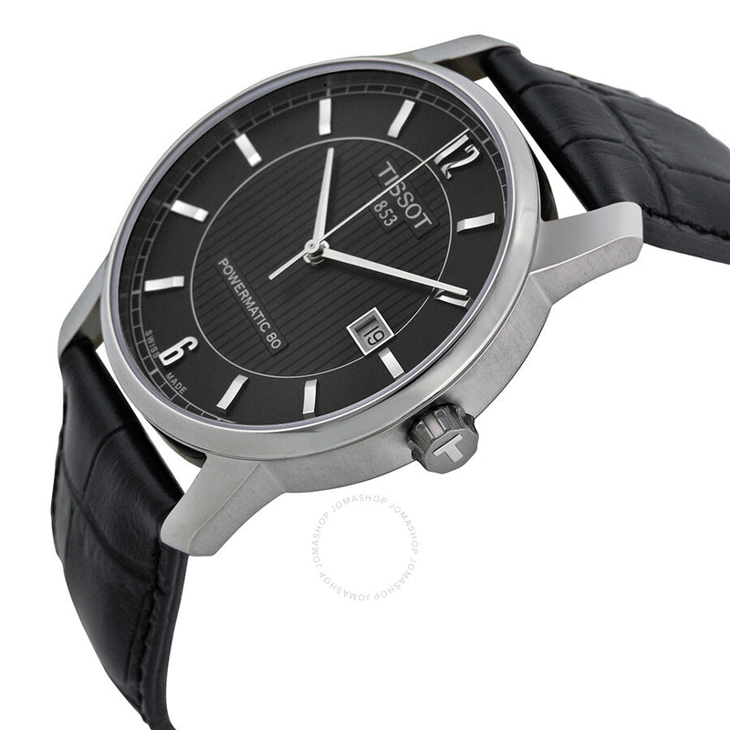 Tissot Classic Titanium Powermatic 80 Black Dial Men's Watch T0874074605700 - The Watches Men & Co #2