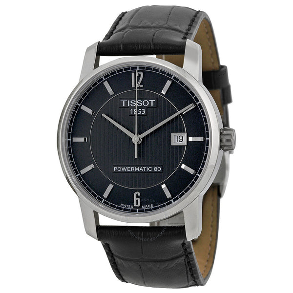 Tissot Classic Titanium Powermatic 80 Black Dial Men's Watch T0874074605700 - The Watches Men & Co