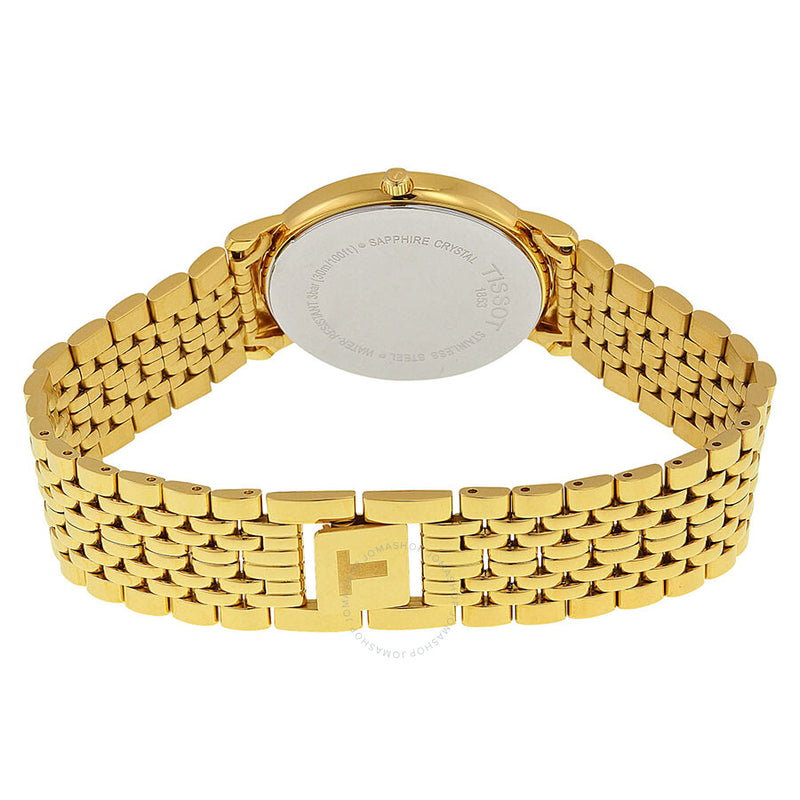 Tissot Classic Desire Champagne Dial Gold-tone Ladies Watch T52548121 - The Watches Men & Co #3
