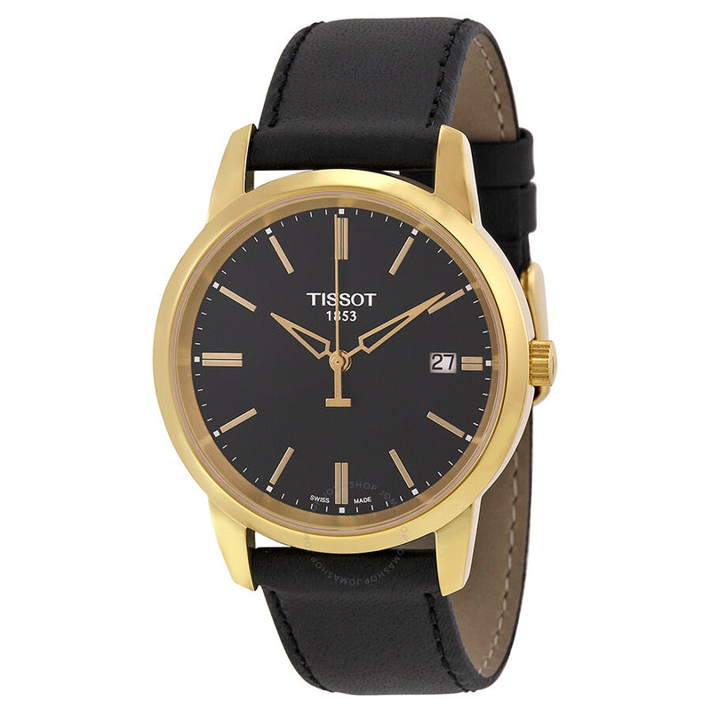 Tissot Classic Dream Black Dial  Black Leather Men's T0334103605101 - The Watches Men & Co