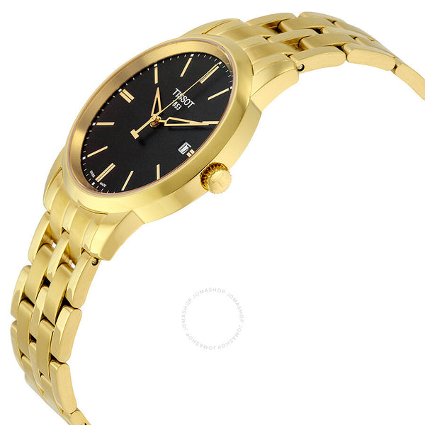 Tissot Classic Dream Black Dial Gold PVD Watch T033.410.33.051.01 - The Watches Men & Co #2