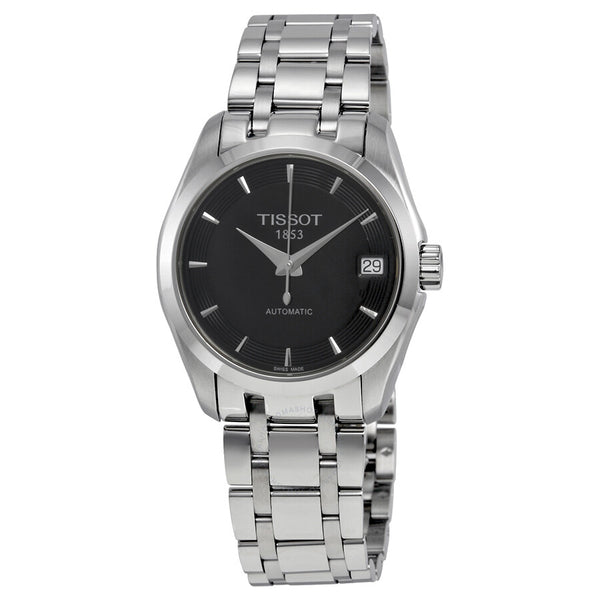 Tissot Couturier Automatic Black Dial Stainless Steel Ladies Watch T0352071105100 - The Watches Men & Co